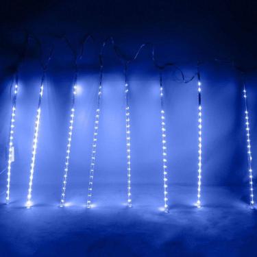 Imagem de Cascata Pisca Pisca Chuva de Neve Natal 8 Tubos Azul 320 Leds Natalino