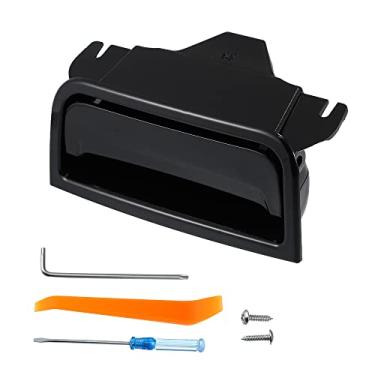 Imagem de X AUTOHAUX 1 conjunto 22861304 placa de trava da tampa do apoio de braço do console central para Chevy Silverado1500 2014-2018 para GMC Sierra Yukon Center Console Cover Lock Matte Black