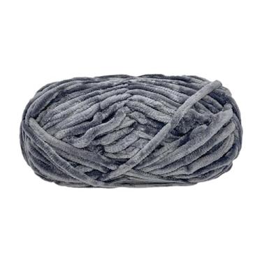 Imagem de YIJU Fio de lã grosso fio de lã gigante braço fio de tricô fio tubular enorme comprimento 80m fio volumoso peso para cama de malha para animais de, Cinza escuro