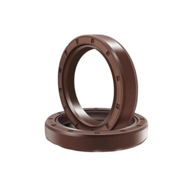 Imagem de Fkm estrutura vedação de óleo tc fluoro anéis de junta de borracha capa lábio duplo com mola para eixo de rolamento, id * od * thk 50/52/53/54-58mm (Size : 55x70x10(1pcs))