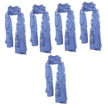 Imagem de VALICLUD 5 Unidades lenço de flores cortadas lenços longos de chiffon cachecol feminino xaile lenço protetor solar lenços de dança verão acessórios cachecol longo capa período de férias