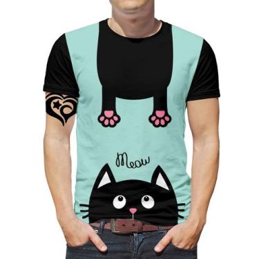 Imagem de Camiseta De Gato Masculina Blusa Animal Verde - Alemark