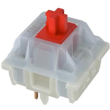 Imagem de GATERON KS-3X1 Interruptores de teclado lineares vermelho leitoso, LED completo leitoso, interruptores de chave de 5 pinos compatíveis com teclado mecânico MX (35 peças)