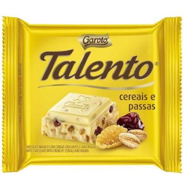 Imagem de Chocolate Talento C/ Cereais E Uvas Passas Branco 25G - 15 Unidades -