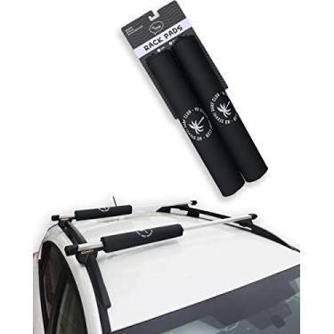 Imagem de Ho Stevie! Almofadas de rack de teto redondas para prancha de surfe/SUP (conjunto de 2 almofadas, 71 cm ou 43 cm) para carros com barras transversais (43 cm)