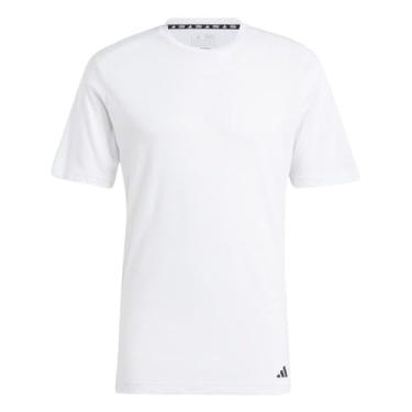 Imagem de adidas Camiseta masculina com base de ioga, Branco, G