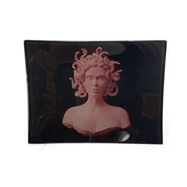 Imagem de Bandeja de vidro "Medusa Rosa" resistente a estilhaços 12,7 cm x 16,5 cm Acessórios de fumaça de tabaco - Tray God