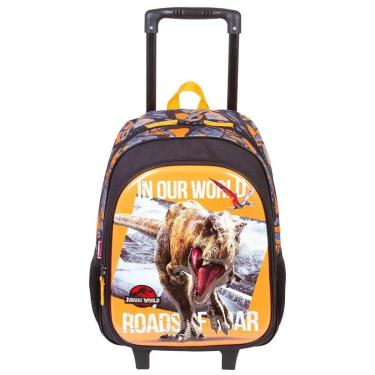 Imagem de Mochila Sestini Com Rodinhas Escolar Jurassic X Laranja-Unissex