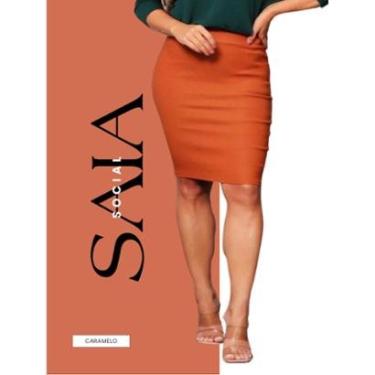 Imagem de Saia Mídi Justa Lápis De Bengaline Social Elegância no Seu Dia a Dia-Feminino