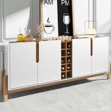 Imagem de Buffet Aparador 190cm 4 Portas e Adega Lizz Casa D Branco/cedro