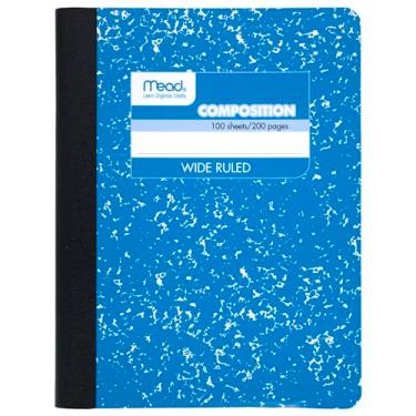 Imagem de Mead Caderno de composição, livro de composição, papel pautado largo, 100 folhas, 24 cm x 19 cm, moda, oferta quadrada, cores sortidas, cores selecionadas podem variar, 1 unidade (09918)