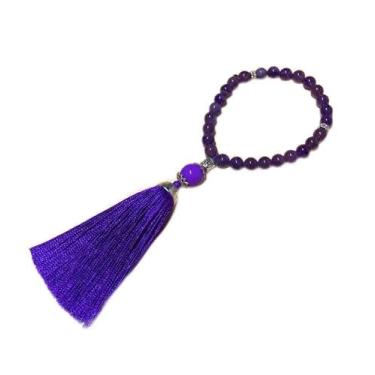 Imagem de Japamala 27 Contas Pedra Ametista Natural Tassel Buda