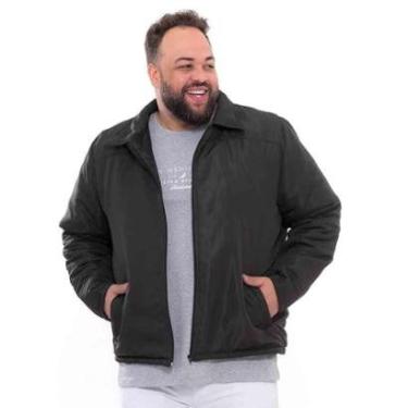Imagem de Jaqueta Masculina Plus Size Preta Forrada Gola Social-Masculino