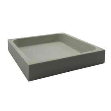 Imagem de Bandeja Caixa 24X24cm Em Resina Creme Fosco