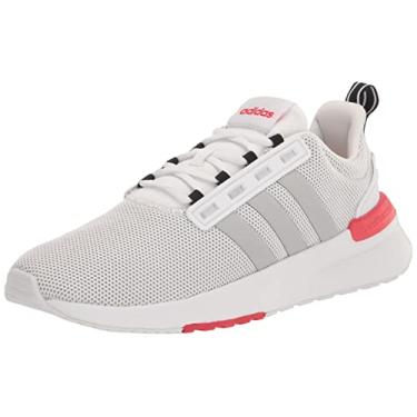 Imagem de adidas Tênis de corrida masculino Racer Tr21, Branco/cinza/vermelho vívido, 39