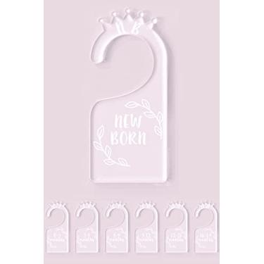 Imagem de OneDream Separadores de cabide para armário de bebê – Conjunto de 7 divisórias de roupas de bebê para armário de recém-nascidos a 24 meses, divisor de roupas de bebê de acrílico suporta padrão faça você mesmo