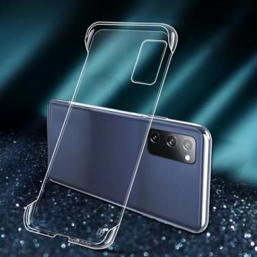 Imagem de Capa de telefone rígida transparente sem moldura para PC para Samsung Galaxy S24 S23 S22 Ultra 21 20 Plus Note20 Capa fina transparente sem bordas, T, para S20Plus