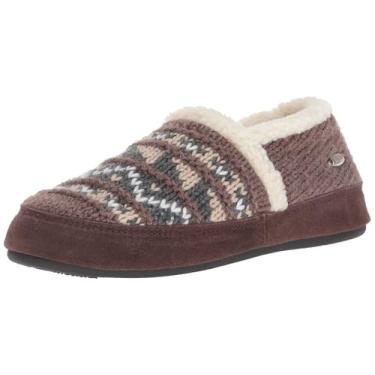 Imagem de Acorn Pantufas femininas moc com sensação confortável de nuvem, cabedal macio e aconchegante e sola antiderrapante, Marrom nórdico, 5-6