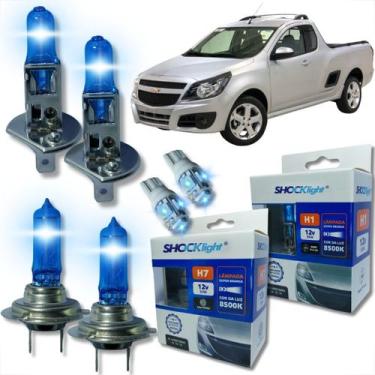 Imagem de Kit lâmpada shocklight super branca farol alto baixo e lanterna h1 h7 