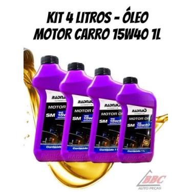 Imagem de Óleo Radnaq 15w40 semi sintético API SM carro Kit 4 L carro