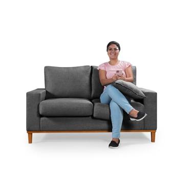 Imagem de Sofa Living Istambul 2 Lugares Linho Essencial Estofados (Linho, Grafite)