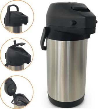 Imagem de Garrafa Térmica Inox 2,5 Litros Ampola e Canudo de Inox Base Giratória