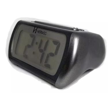 Imagem de Relógio Despertador Digital Herweg 2916, Cinza chumbo Metalico