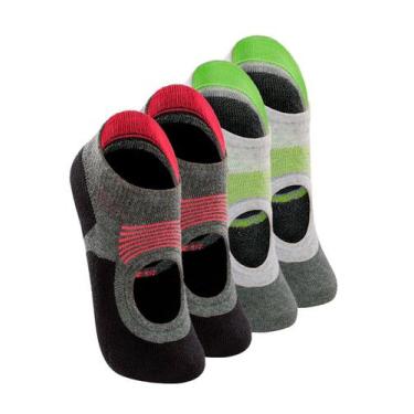 Imagem de Kit 4 Pares de Sapatilhas Antiderrapante Pilates Lupo 3286-002 Colorid