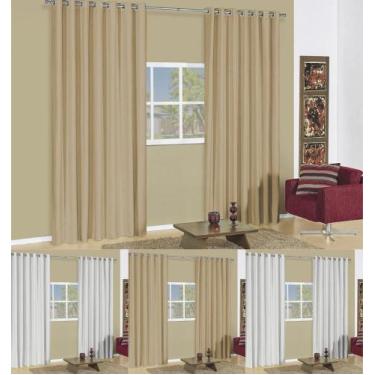 Imagem de cortina quarto percianas bleckout tecido grosso ilhós cromado corta lu