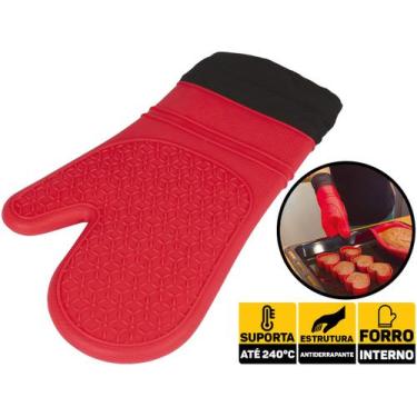 Imagem de Luva Térmica De Silicone Forrada Forno Fogão Panela Cozinha Mor 008538