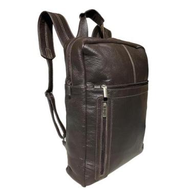 Imagem de Mochila Executiva Masculina De Couro Reforçada Comporta Notebook e Esp