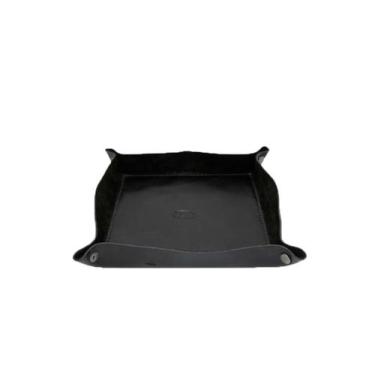 Imagem de Organizador de Mesa  em Couro Porta Treco Preto Duplo - Pé Na Estrada