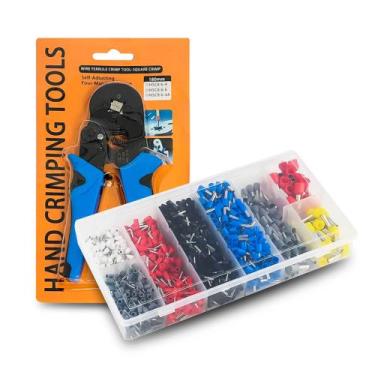 Imagem de Jogo Kit Conector Terminal Tubular Ilhós Pino Tubular Com Alicate De P