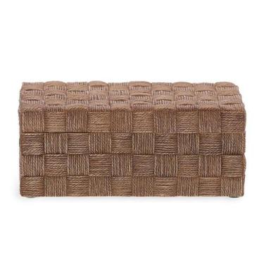 Imagem de Caixa em polirresina estilo rattan bege mart