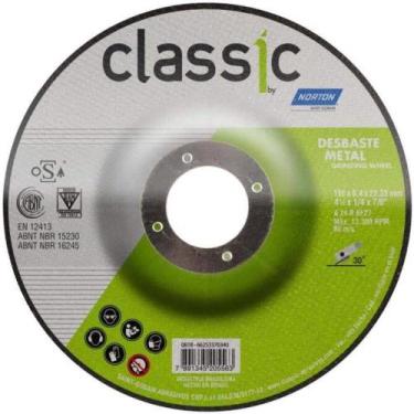 Imagem de Disco de Desbaste Metal 4.1/2 POL x 6.4 MM Furo 7/8 POL Classic NORTON