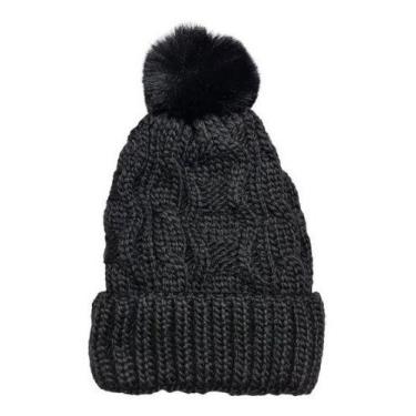 Imagem de Touca Gorro De Lã Forrada Tricô Inverno Pompom Feminina - sem marca