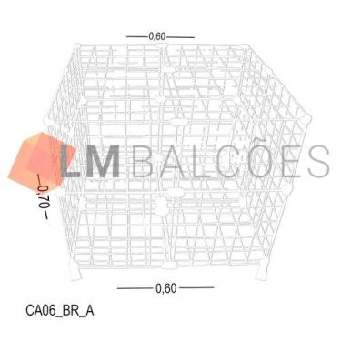 Imagem de Cercadinho Aramado Branco Para Pet - 0,60 x 0,70 x 0,60m - LM Balcoes