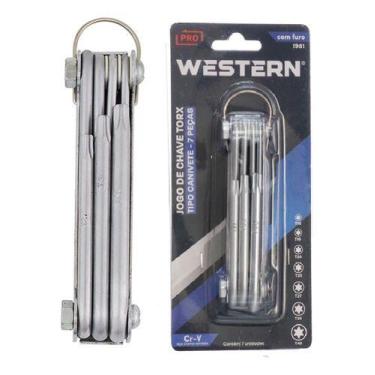 Imagem de Jogo De Chaves Torx Tipo Canivete Dobravel Aço Profissional - Western