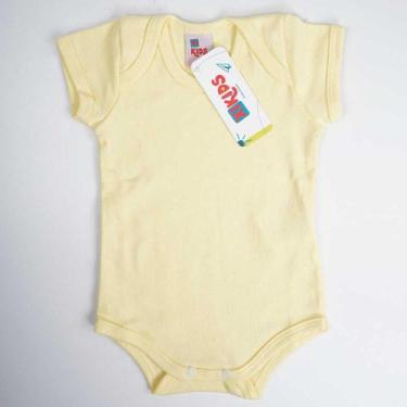 Imagem de Body Bebê Suedine Manga Curta Amarelo Liso - XIKids, GG