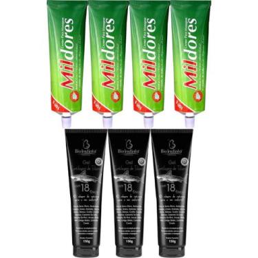 Imagem de Kit 4 Creme Para Massagem Mil Dores 100g + 3 Gel Cartilagem de Tubarão