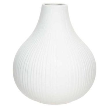 Imagem de Vaso decor ceramica branco 24,5cmx21cm florarte - Flor Arte