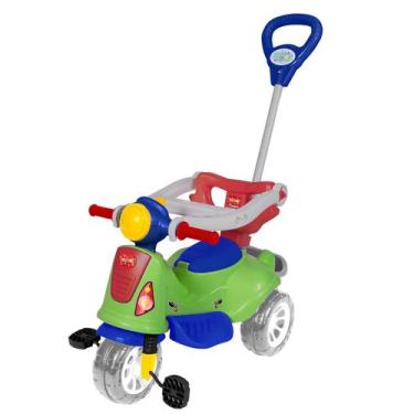 Imagem de Carrinho De Passeio Ou Pedal Infantil Triciclo Avespa Com Empurrador M