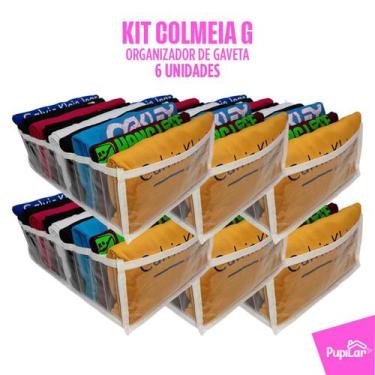 Imagem de Kit 6 colmeias organizadoras g (10x25x35) para camisetas 6g - pupilar