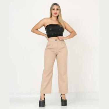 Imagem de Calça Midi Alfaiataria Cristina - Stampalook, Bege, G