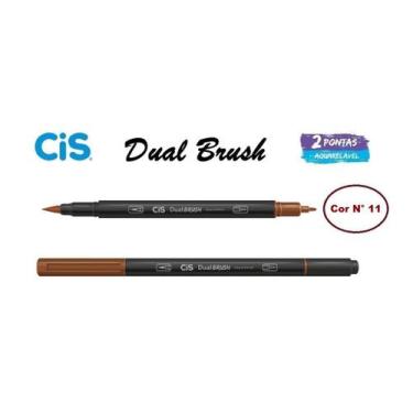 Imagem de Caneta Pincel Cis Dual Brush Pen Aquarelável 11 Marrom Terra