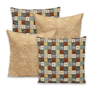 Imagem de Kit 4 Capas de Almofada Lisa e Estampada 40x40 Zíper Gorgurinho - BEM 