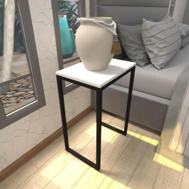 Imagem de Mesa de cabeceira industrial branca off white canto quarto cabeceira m