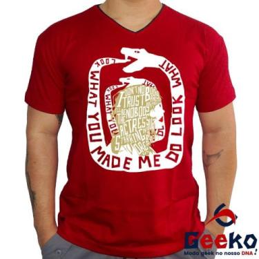 Imagem de Camiseta Taylor Swift 100% Algodão Pop Geeko, Vermelho gola v, G
