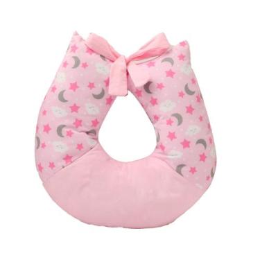Imagem de Almofada de Amamentar Light Estrela e Lua Rosa - Pandora Baby Enxovais