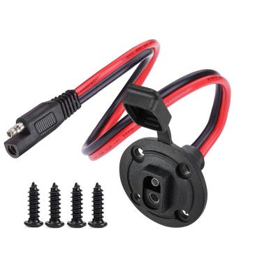Imagem de Conector SAE dstfuy, porta lateral de soquete SAE 10 AWG, conector de painel solar tão rápido para carregador de bateria do gerador solar (plugue de cabo SAE de 50 cm)